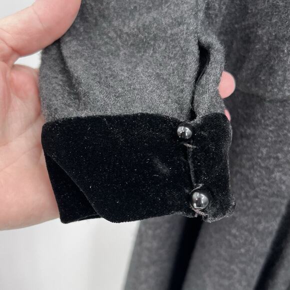 Vintage Bespoke Custom Gray Cashmere Long Sleeve Midi Dress Size 6 - Picture 6 of 13